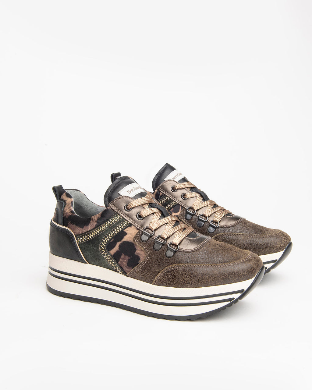 Sneakers Donna in Pelle e Materiale Tecnico